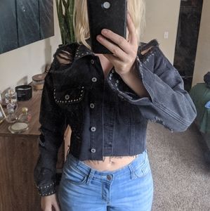 Black denim jacket
